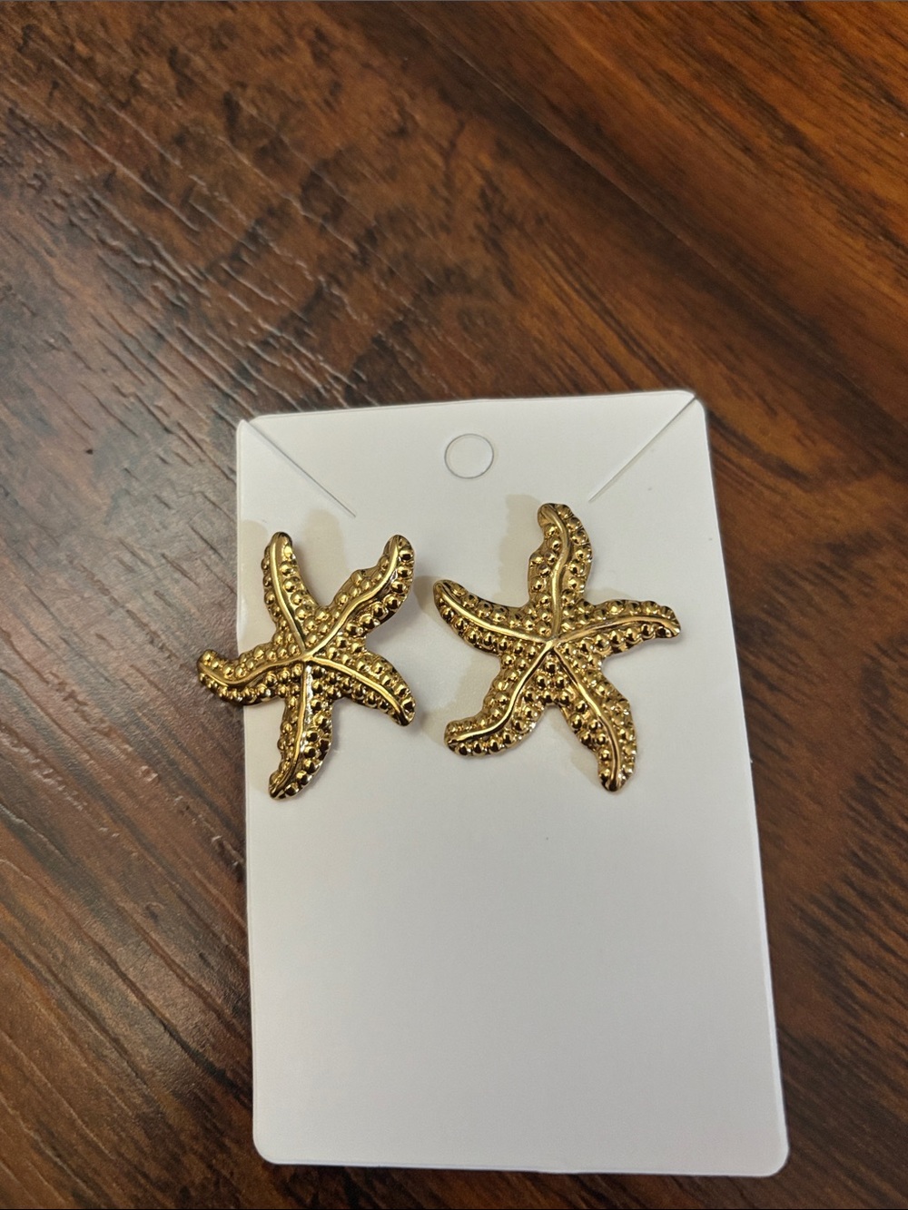 Gold Starfish Stud Earrings